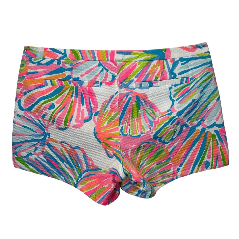Lilly Pulitzer Adie Shorts Resort White Shellabrate Pockets Zip Colorful Size 4‎